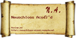 Neuschloss Acsád névjegykártya